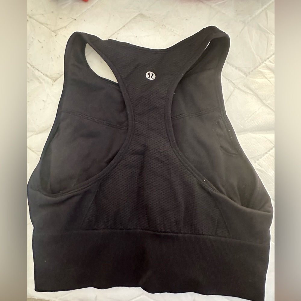 lululemon ebb to train bra top black size 6